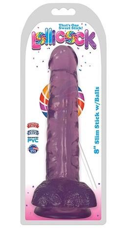 lollicock 8" Slim Stick with Balls - Grape Ice
