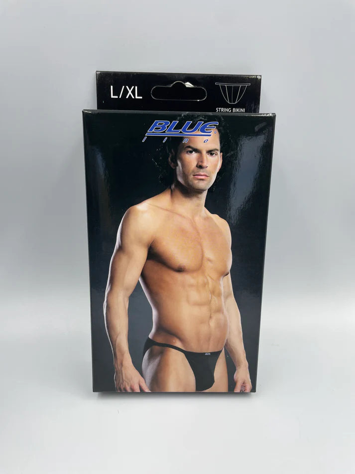 Blue Line Mens String Bikini L/XL Black