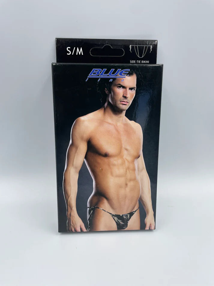 Blue Line Mens Bikini Side-Tie S/M Camo