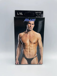 Blue Line Mens Jock Strap w/metal rings L/XL Black