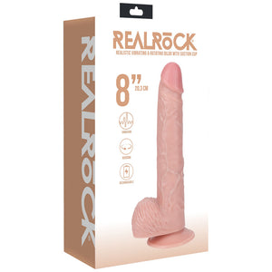 REALROCK 20cm Vibr + Rotating Cock + Balls - Flesh